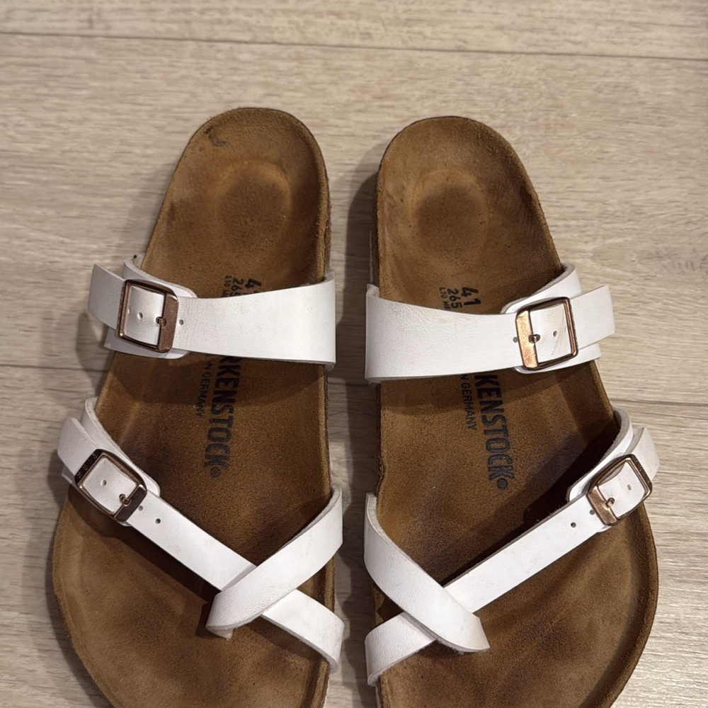 Birkenstock White Cross-Strap Sandals